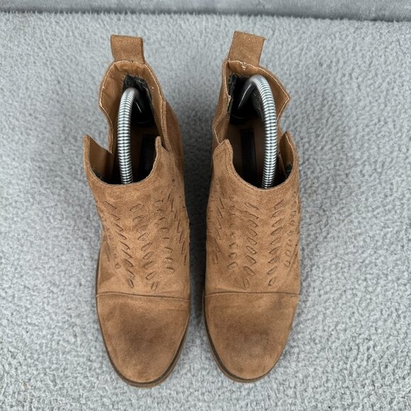 Billabong Cutting Loose Ankle Boots Womens 10 Brown Suede Western Block Heel - Picture 4 of 13